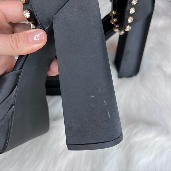 Satin high platform ankle strap heels Versace like 38/8 - Picture 8 of 10